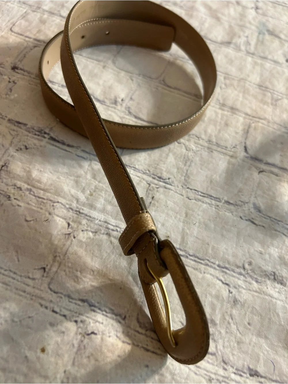 WOODWARD TOP GRAIN LEATHER PEBBLE GRAIN TAN & WHITE LEATHER BRAIDED BELTS